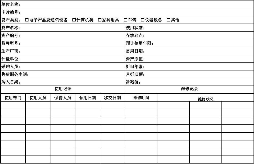 如何高效管理各類資產？基于通訊設備修理的固定資產卡片模板詳解